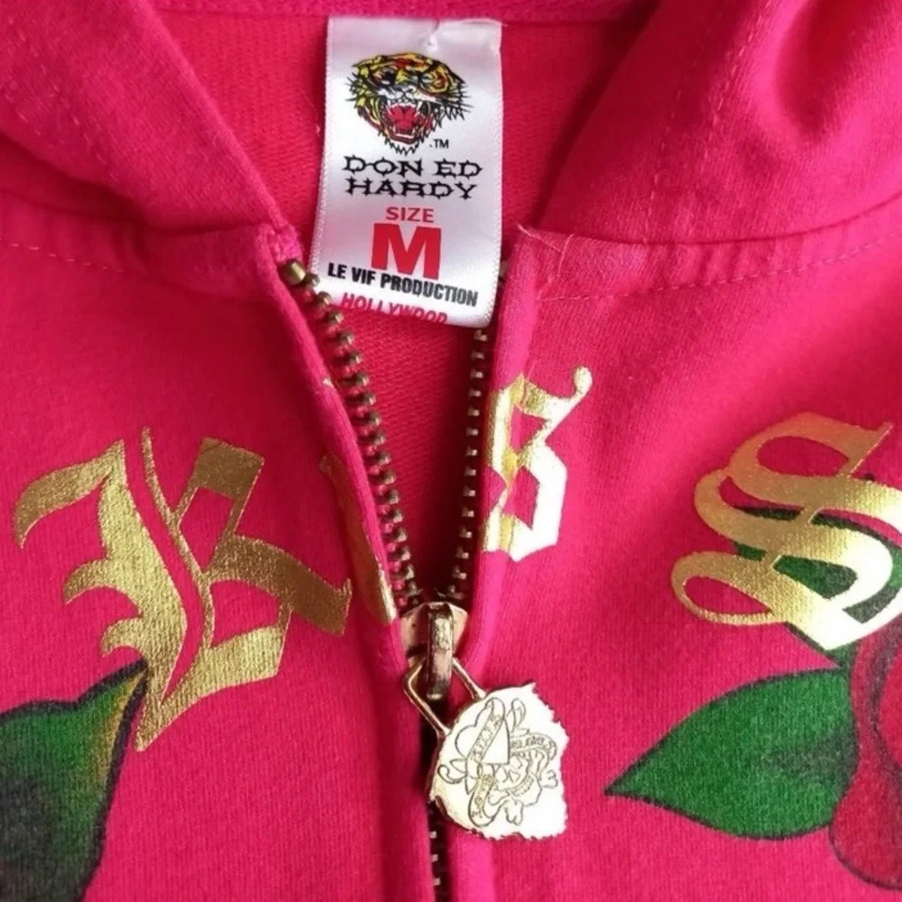 Ed HardyVINTAGE  Fuchsia Floral Women's Jacket - Picture 3 of 4